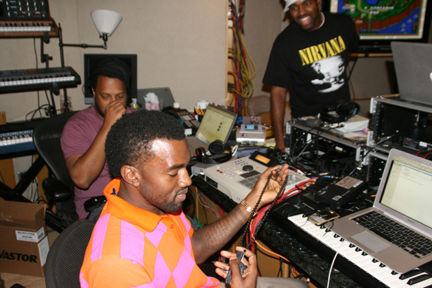 Kanye West in Studio. Image courtesy of www.haw-lin.com
